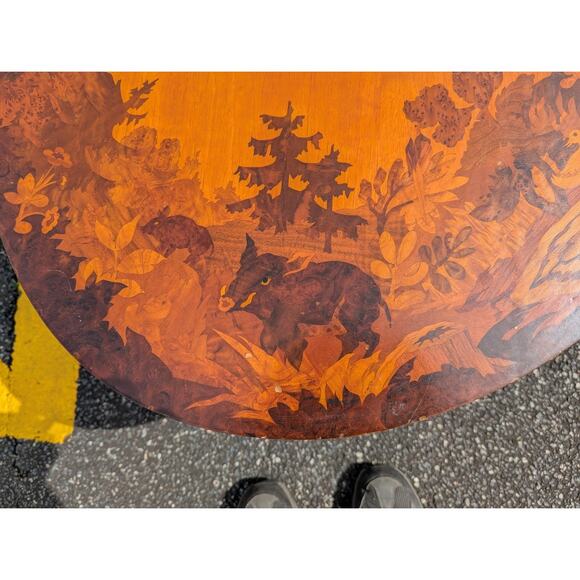 Buchschmid & Gretaux Inlay Inlaid Marquetry 3 pc. Coffee table and 2 End Tables - Picture 14 of 16